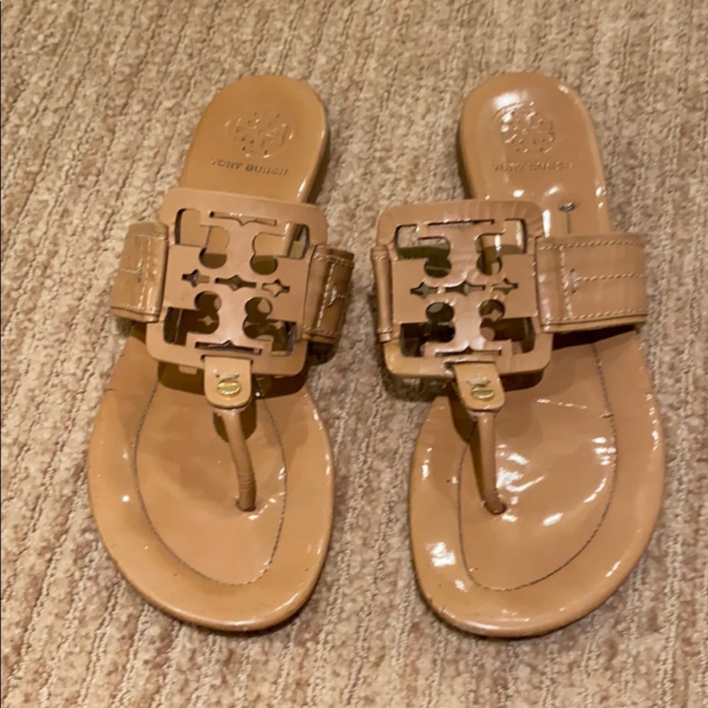 Tory Burch Square Miller Sandal - Sand Patent